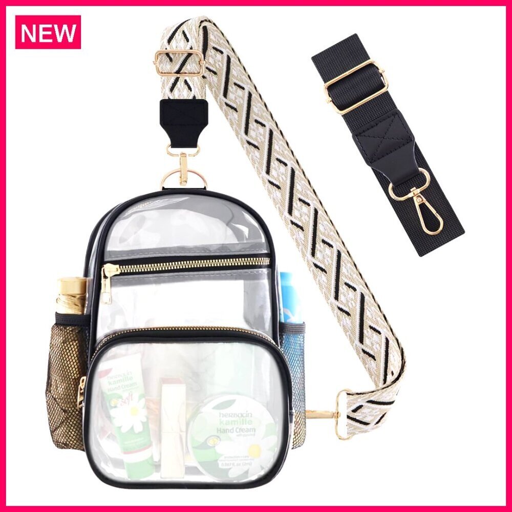 Stadium Approved Clear Purse with Water Bottle Holder Adjustable Straps